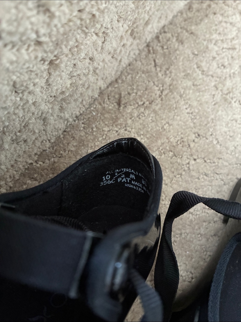 Capezio Girls Tap Dance Shoes -Black Patent Elastic & Ribbon Tie- 10.5 - Picture 5 of 6